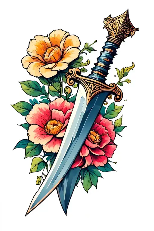 Dagger With Flowers