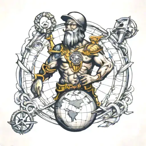 Atlas With The Eagle Globe And Anchor
