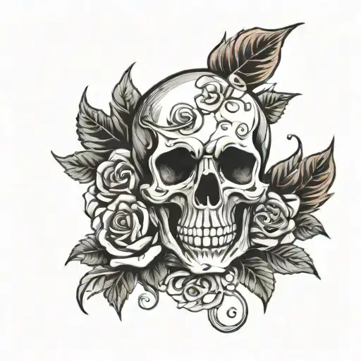 Skull And Roses With Name Gavy