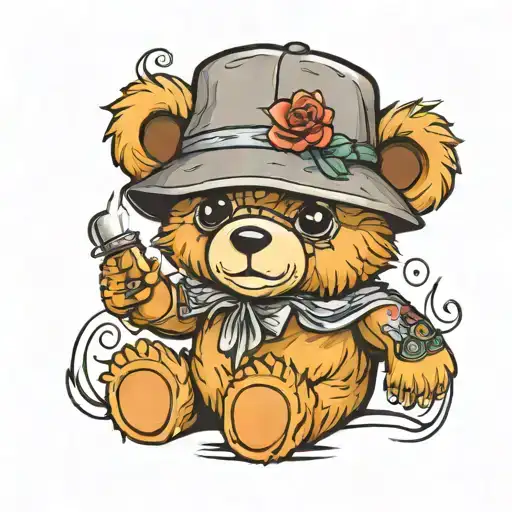 Teddy Bear Wearing Bucket Hat