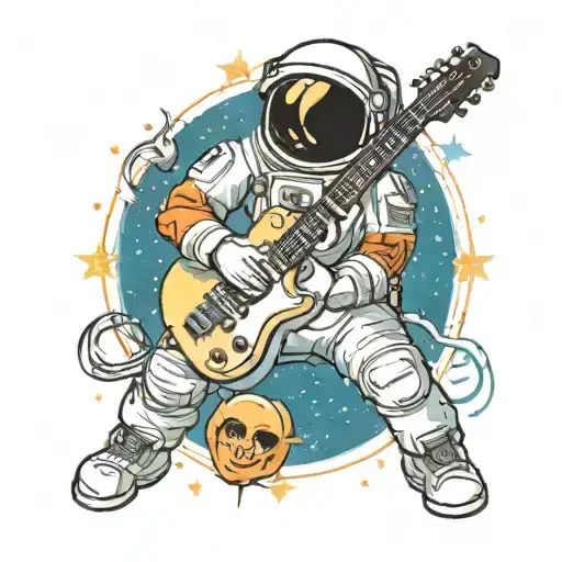 Astronaut Plays Electric Guitar Made