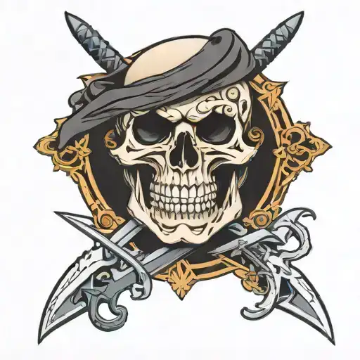 Skull And Three Swords Crossed