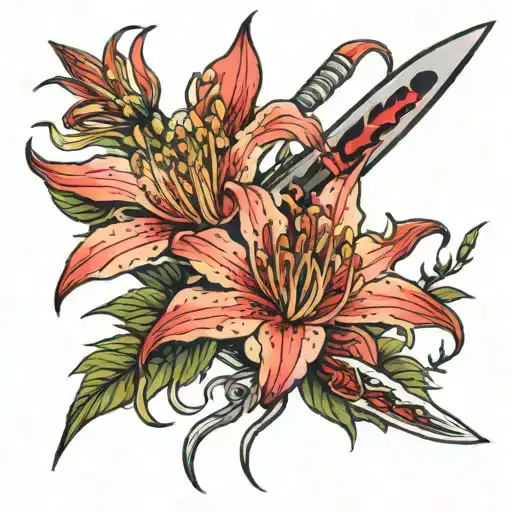 Red Spider Lily With Knife