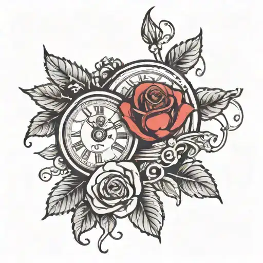 Clock And Roses