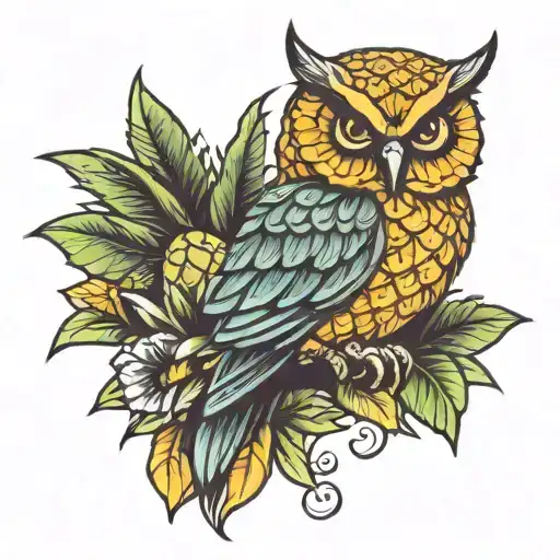 Pineapple Owl Sitting