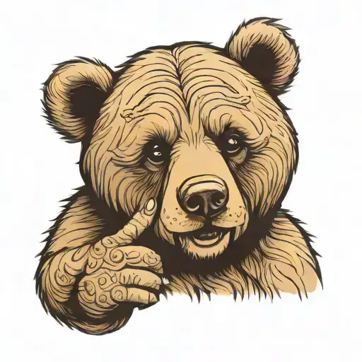 Adorable Bear Saying Shhh With His Finger On His Mouth