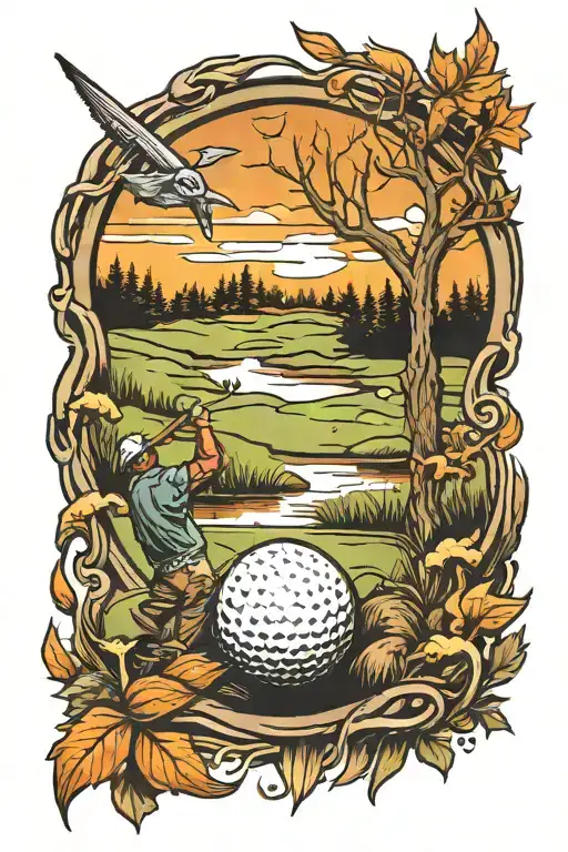 Golf And Hunting Scene