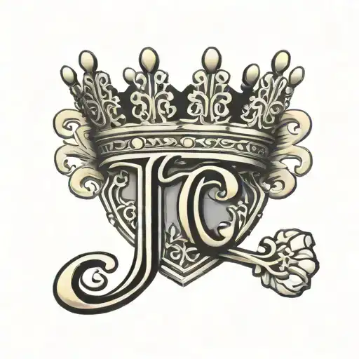 Capital Letter T With A Crown And Paw Print