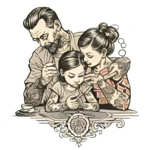 Dad Teaching Daughter Playing