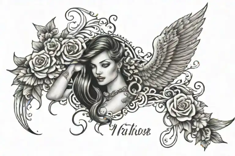 Memorial Tattoo Several Words Made Pretty Woman