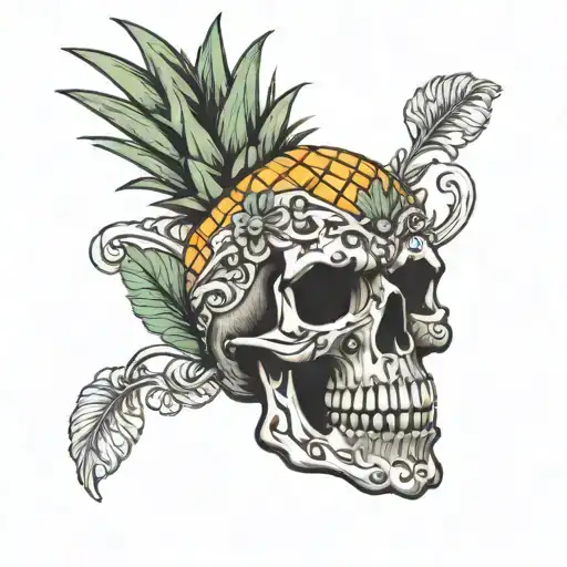 Pineapple Skull Surrounded