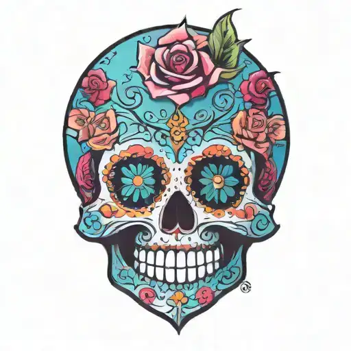 Sugar Skull With Tilted Crown