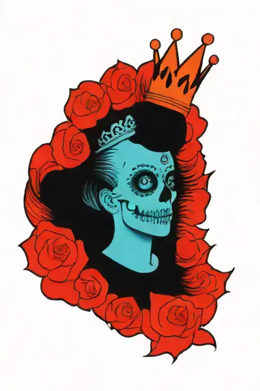 Sugar Skull With Crown