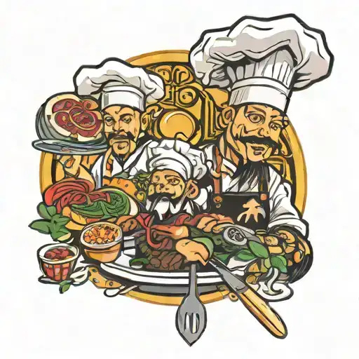 Chef Nife And Foods And Chef Hat With Ninja