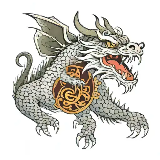 Dragon Asian Style On Shoulder