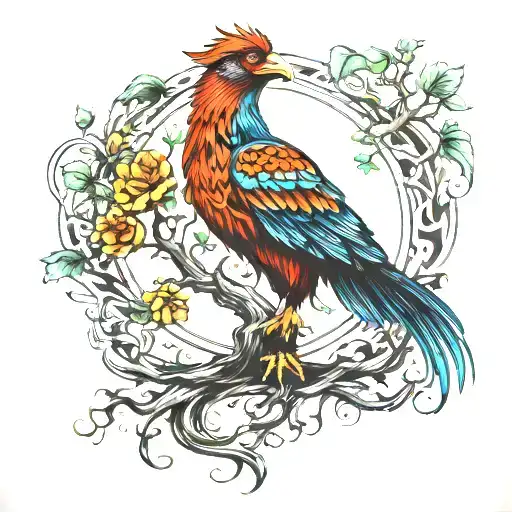 Tree Of Life With Phoenix Inside