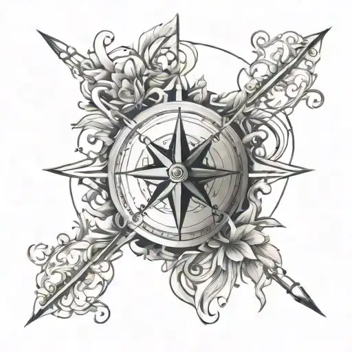 Compass Rose With Intricate Details