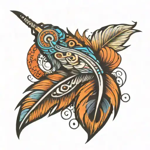 Feather Like With Electronic Circuit