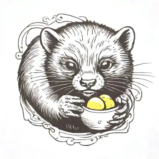 American Mink Animal Eating Eggs