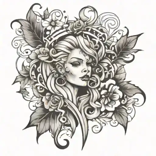 Female Tattoo For The Tibia