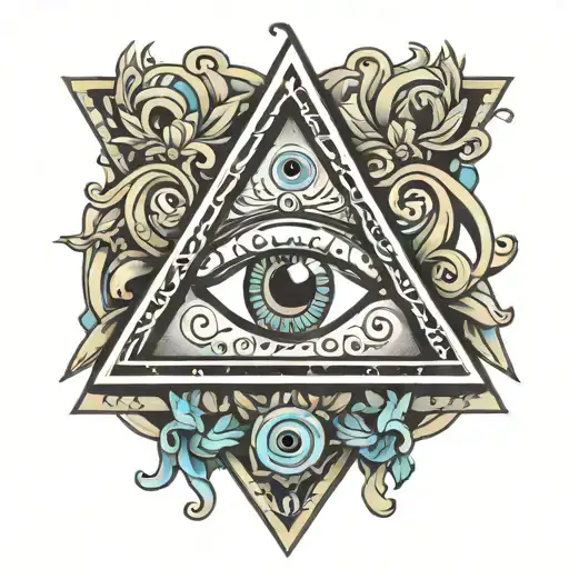 Triangle Evil Eye Surrounded