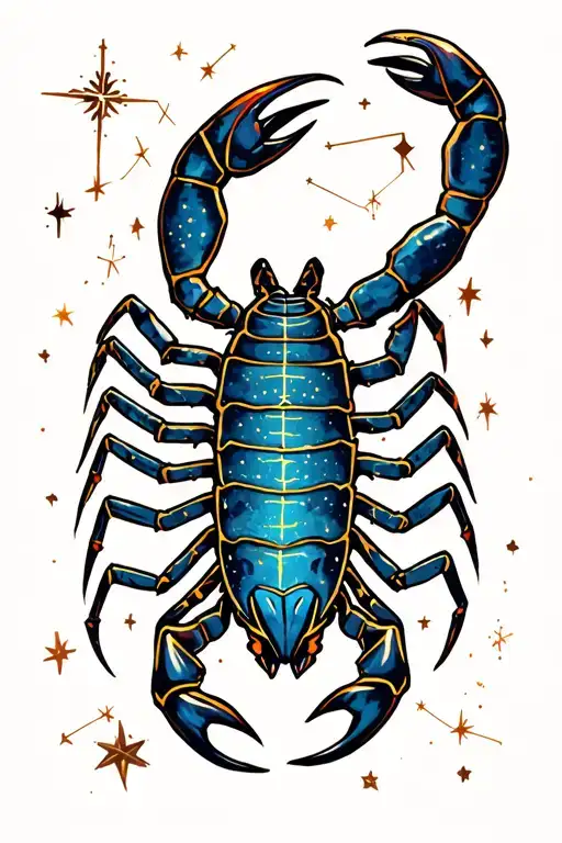 Scorpion And Star Constellation Background