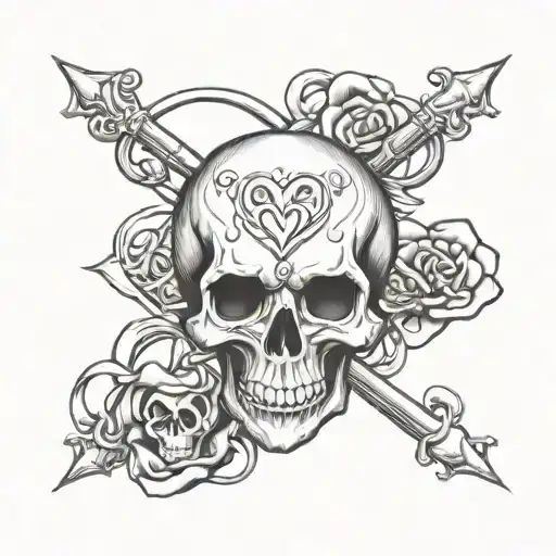 Skull Heart Infinity Symbol