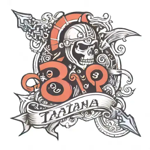 Word Tatiana With Berserker Symbol Replacing The First