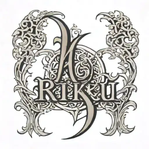 Riku Name In Gothic Letters