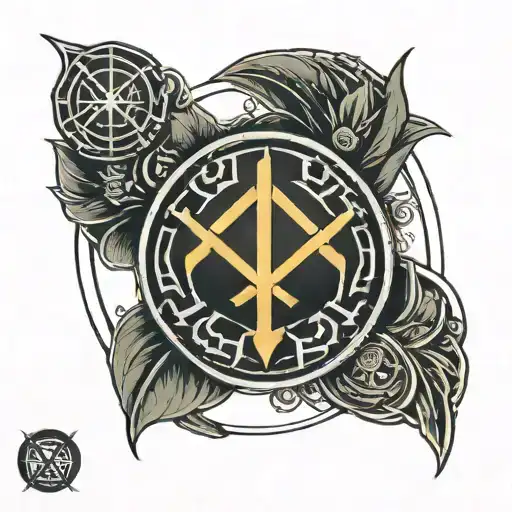 Runes Symbols In Circle Of Sun