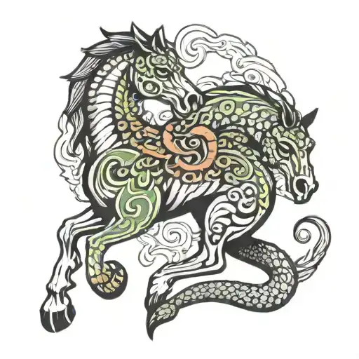 Snake Strangling Horse Running