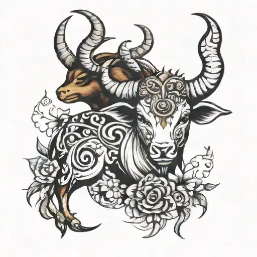 Taurus And Capricorn Fusion Design Combining