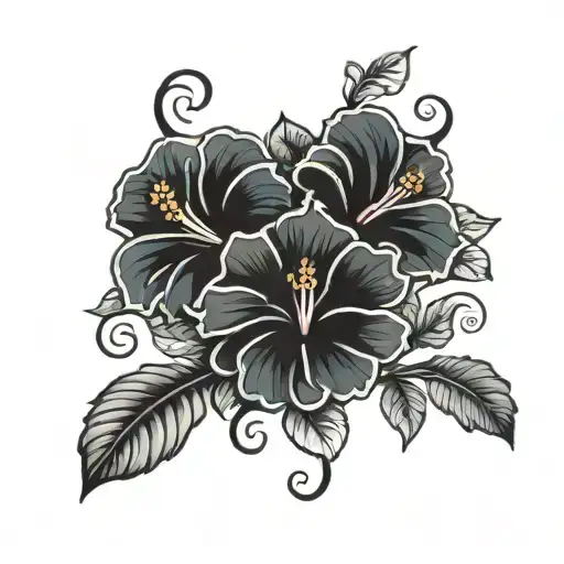 Hibiscus Flowers With Baby Handprint