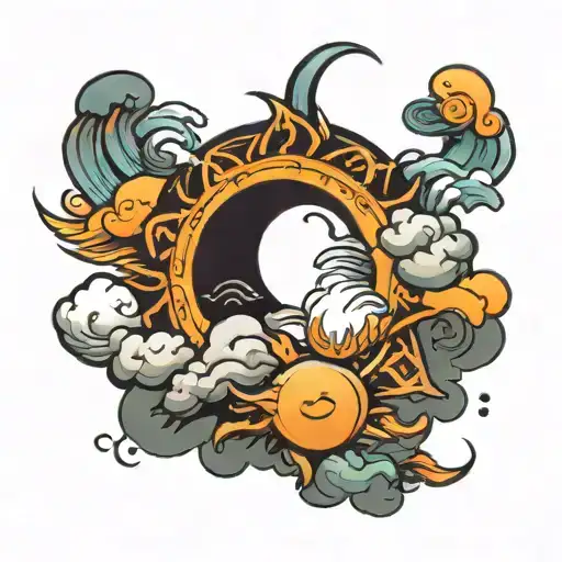 Sun And Clouds Swirling