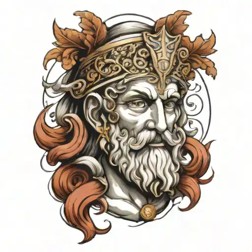 Greece God Tattoo Design