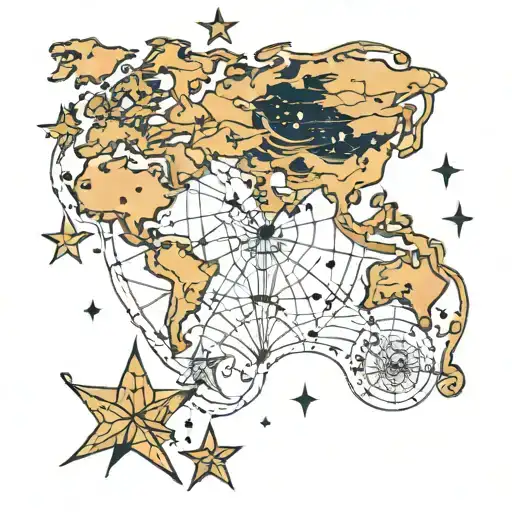 Map With A Star Constellation