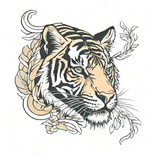 Small Minimalist Tiger Horizontal