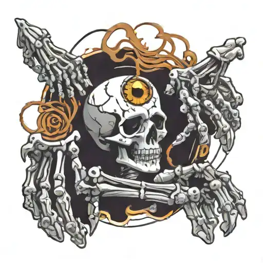 Skeleton Hand Exchanging Eyeball