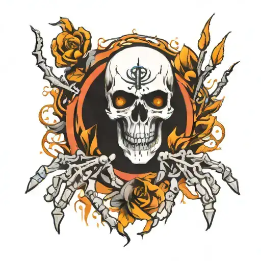 Skeleton Hands Exchanging Eyeballs