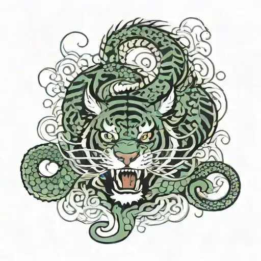 Dragon Tiger Japanesse With 5 And 23 Numbers