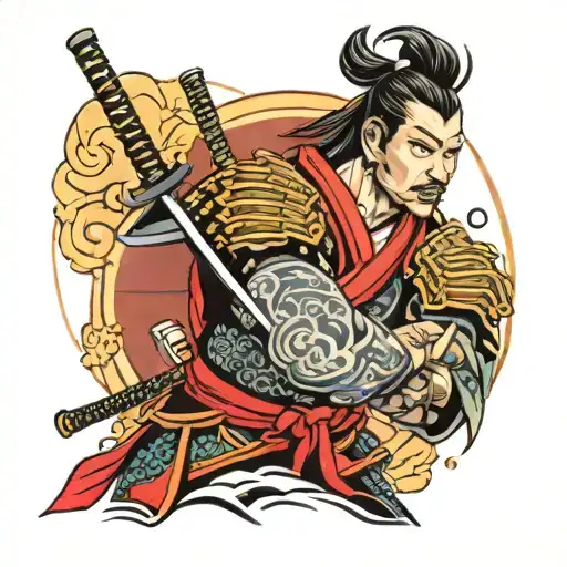 Samurai Warrior Holding