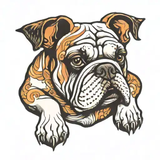 English Bull Dog Sitting