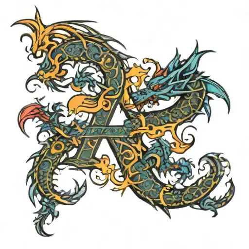 Letter A And S Shaped Like A Dragon Breathing Fire