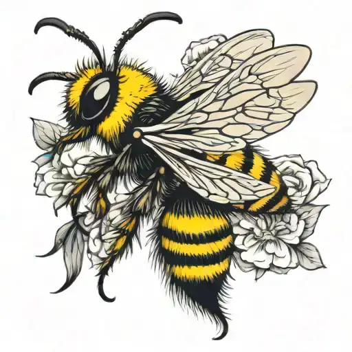 Bumble Bee With B's As Stripes