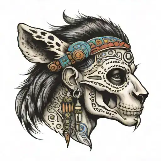 Indian With Cheetah Skull Head No