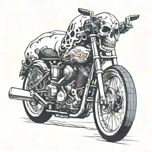 Skull On Crazy Sports Bike