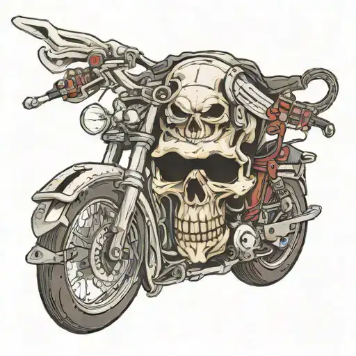 Skull On Sports Bike Very Fast
