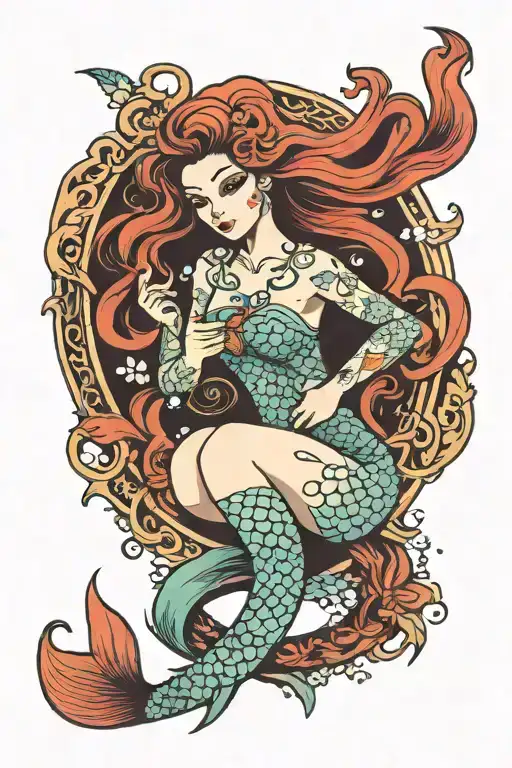 Mermaid With Peace Sighn