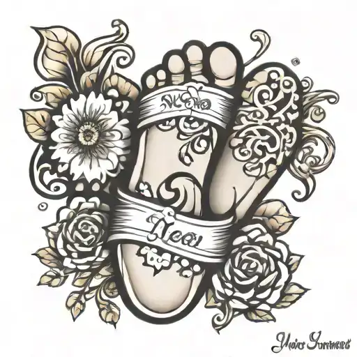 Baby Foot Print With Name