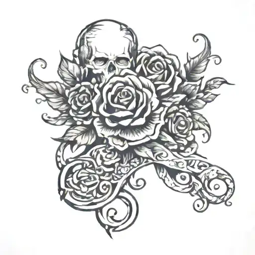 Neo Traditional Tattoo Instep For Father Of 3 Daughters